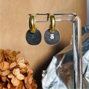 TOUS S925 Gold Overly Silver Bear Mini Hoops Pin Earrings or Pendant